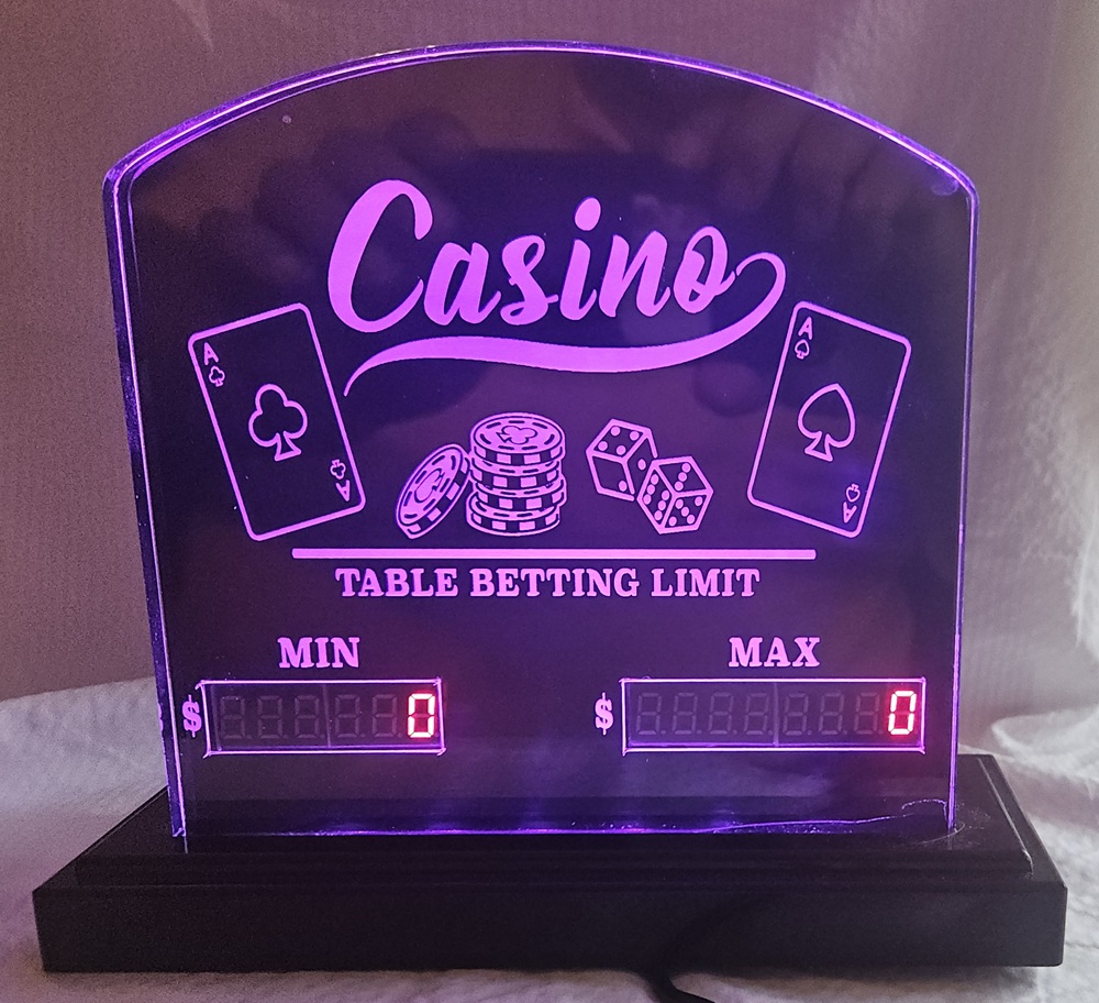 LED digital table betting limit sign