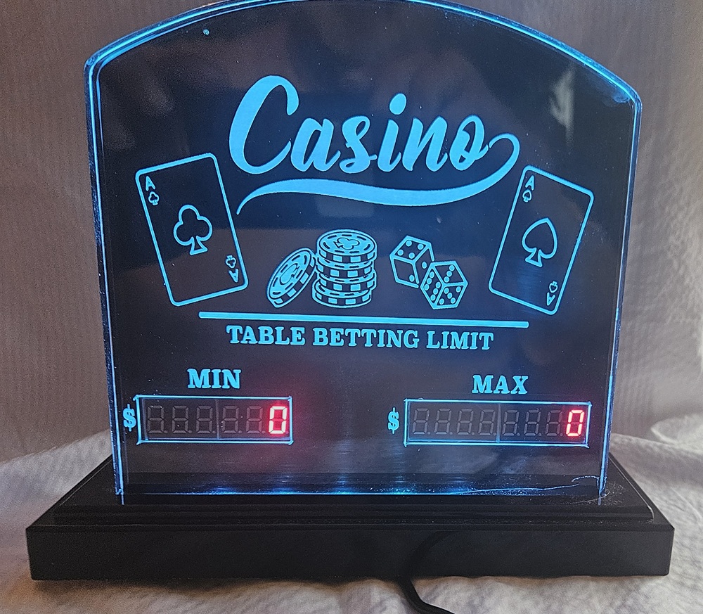 Table betting limit sign