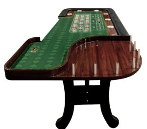 96" roulette table with 25 inch wheel area & finials